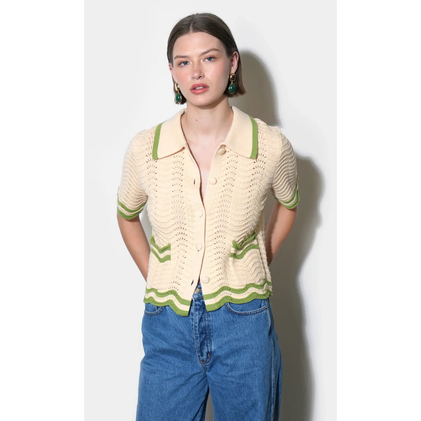 Amelia Scallop Crochet Cardigan
