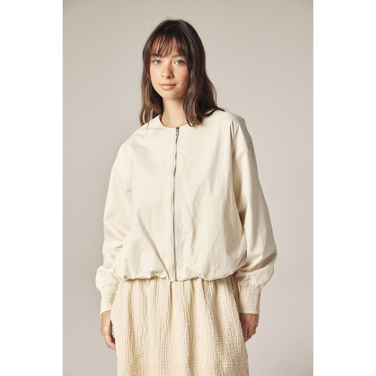 Smocked Sleeve Jacket