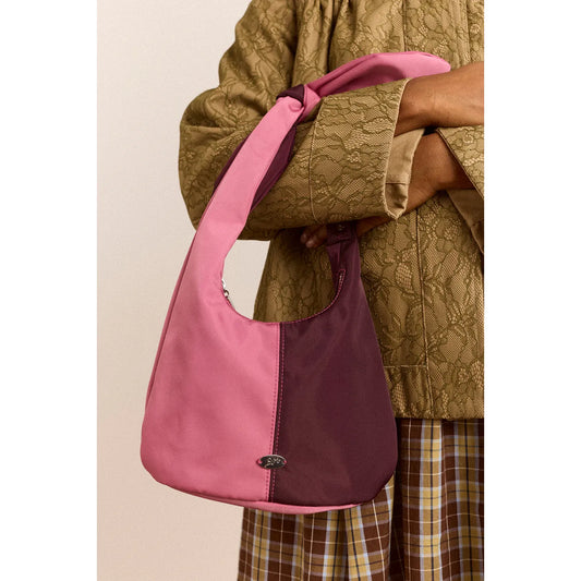 Gene Mini Tie Bag In Pink & Burg Colourblock