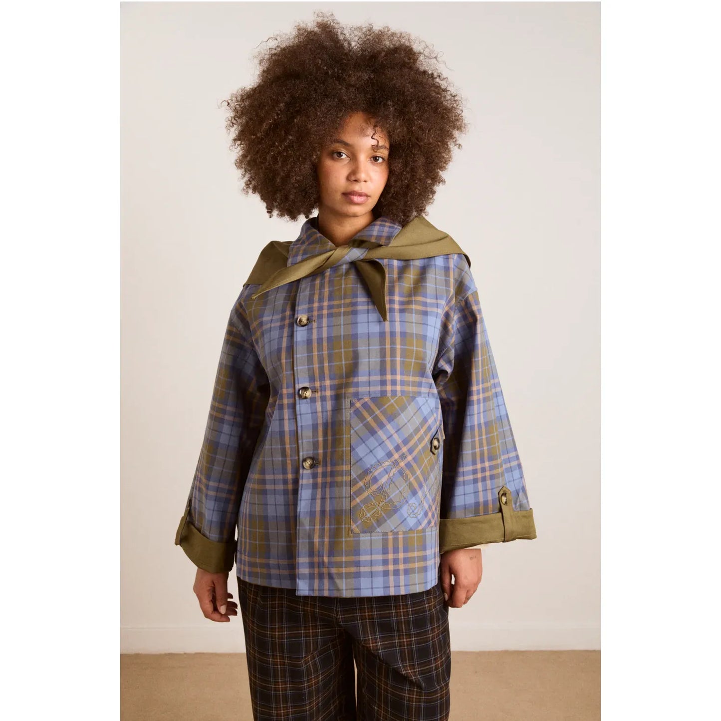 Reversible Jerry Crop Trench Coat - Olive