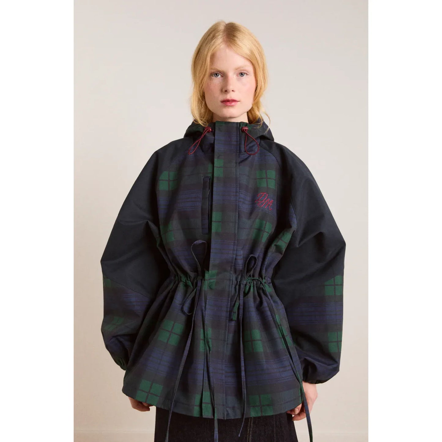 Liu Shower Proof Raincoat - Navy Check