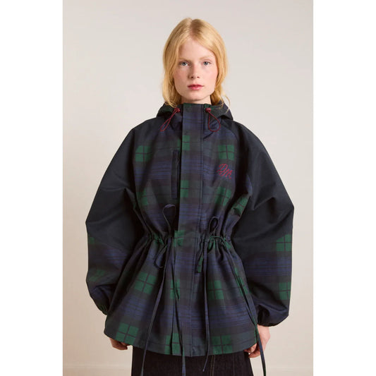 Liu Shower Proof Raincoat - Navy Check