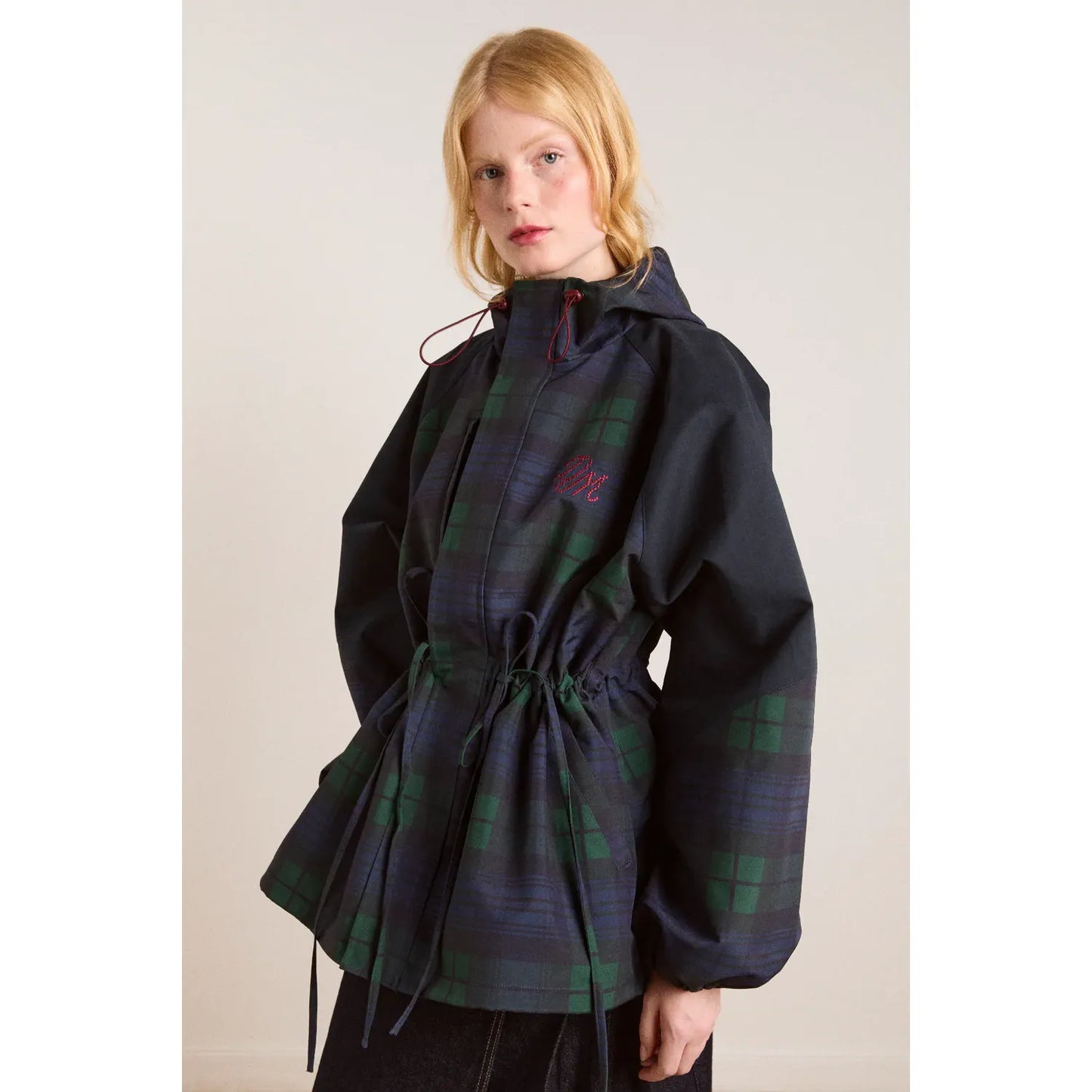 Liu Shower Proof Raincoat - Navy Check