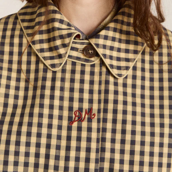 Myrtle Trench Coat - Navy Gingham
