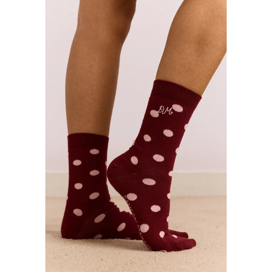 2 Pack Socks - Pink & Burg Spot