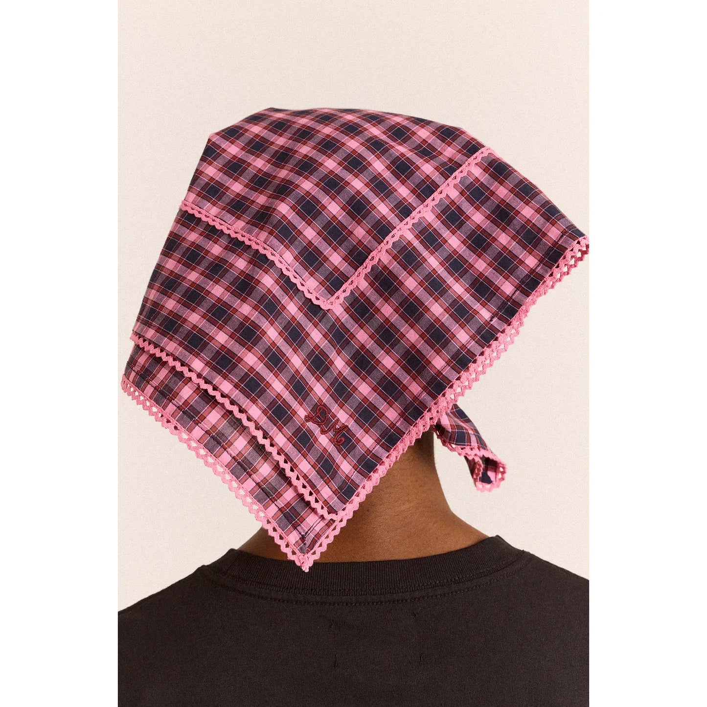Headscarf In Magenta Check