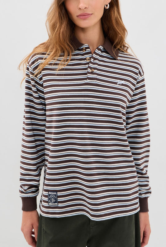 Remie Rugby - Choc/Blue Stripe