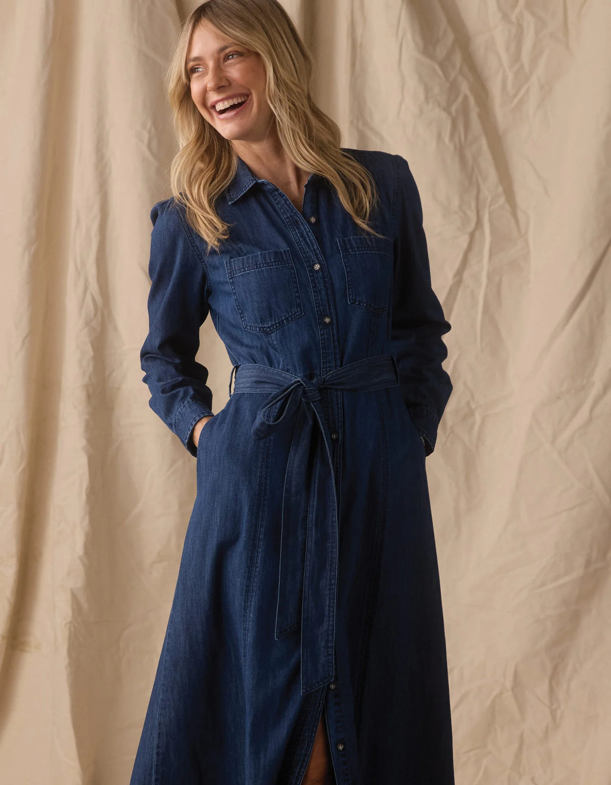 Cotten Denim Shirt Dress
