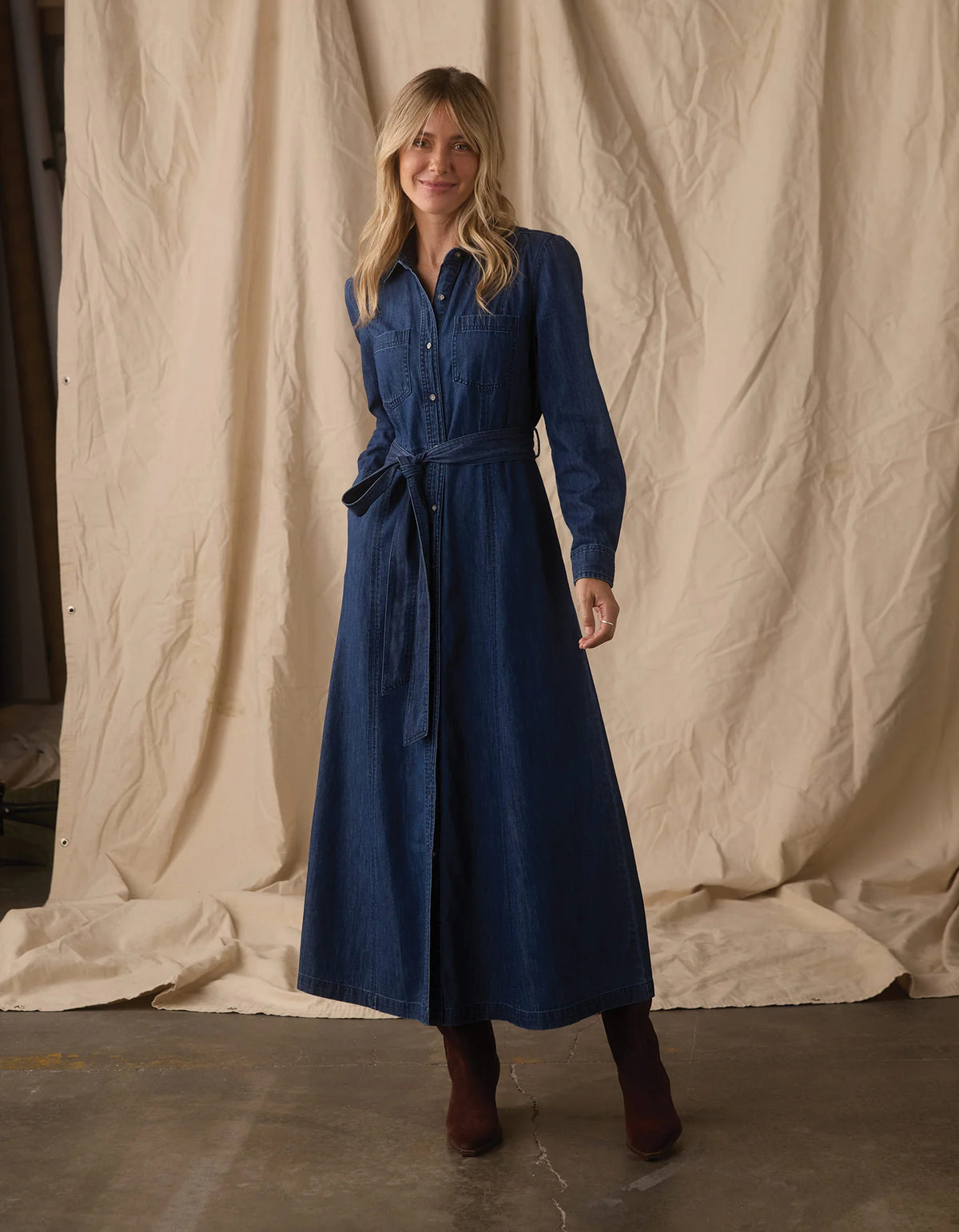 Cotten Denim Shirt Dress