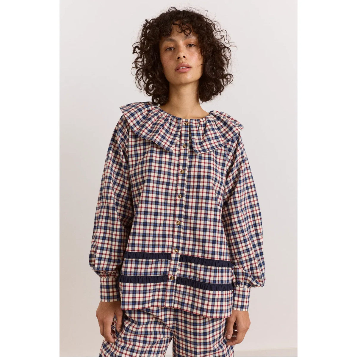Aletta Pyjama Set - Cherry Navy Check