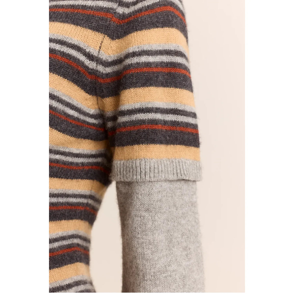 Clara Double Sleeve Merino Wool Jumper - Stripe