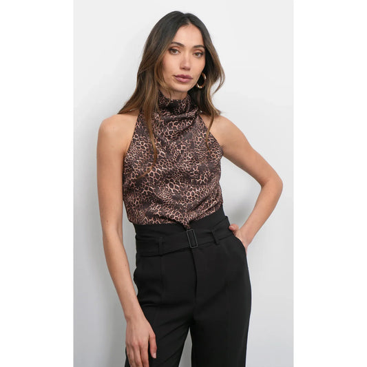 Tory Cowl Funnel Neck Halter Top