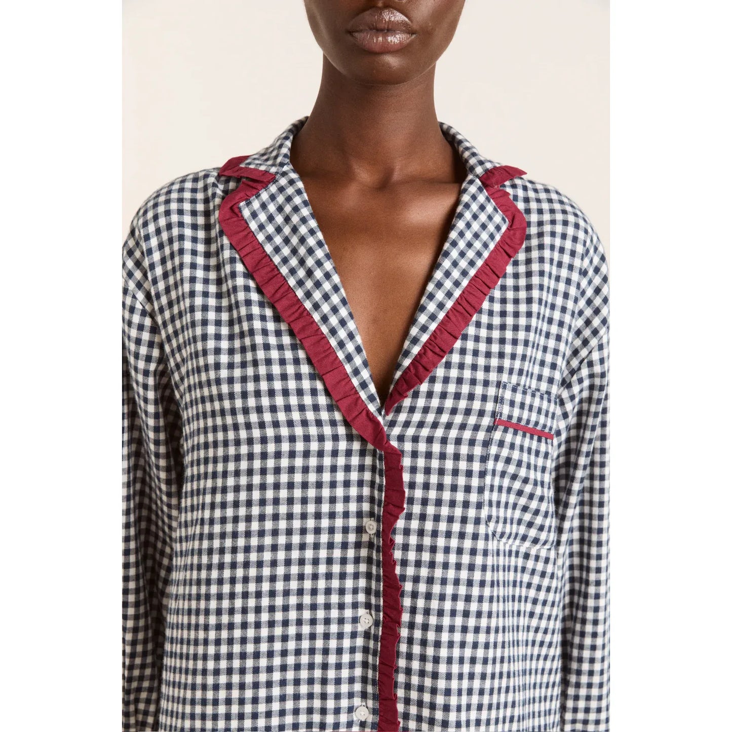 Antonia Pj Set - Navy Gingham