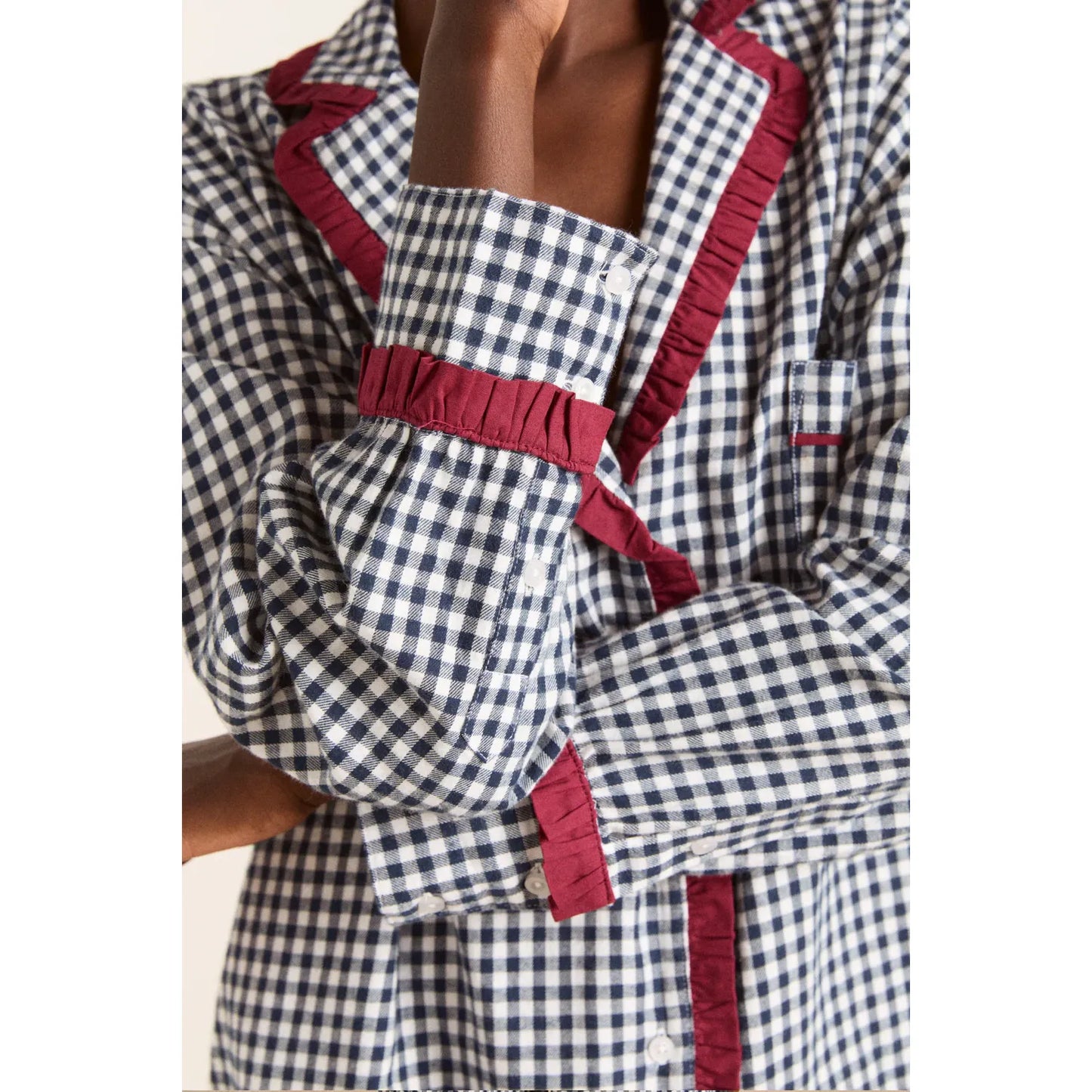 Antonia Pj Set - Navy Gingham