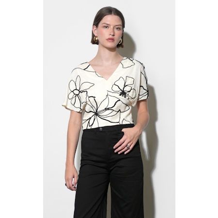 Melody Embroidery Floral Dolman Sleeve Top