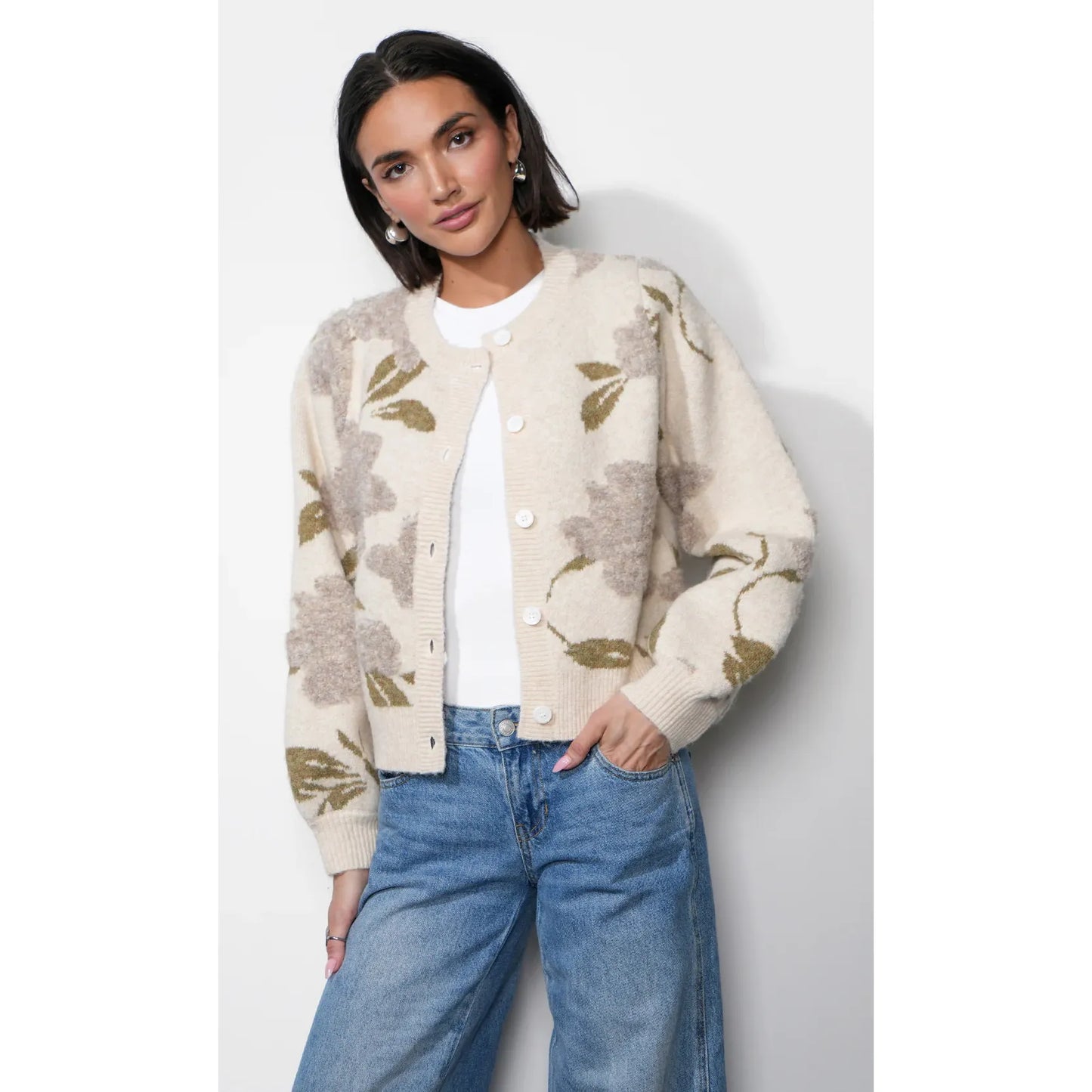 Skylar Cozy Floral Cardigan