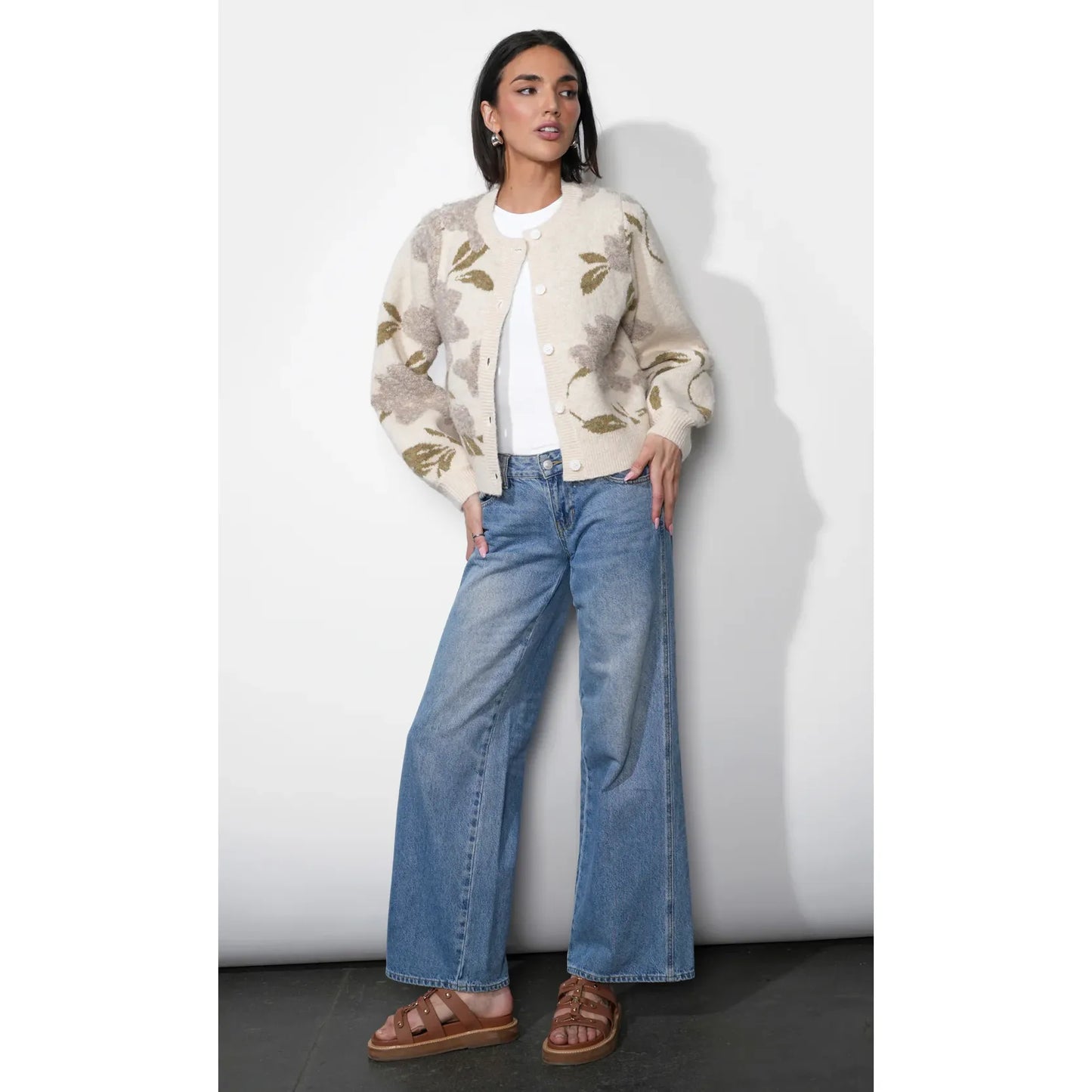 Skylar Cozy Floral Cardigan