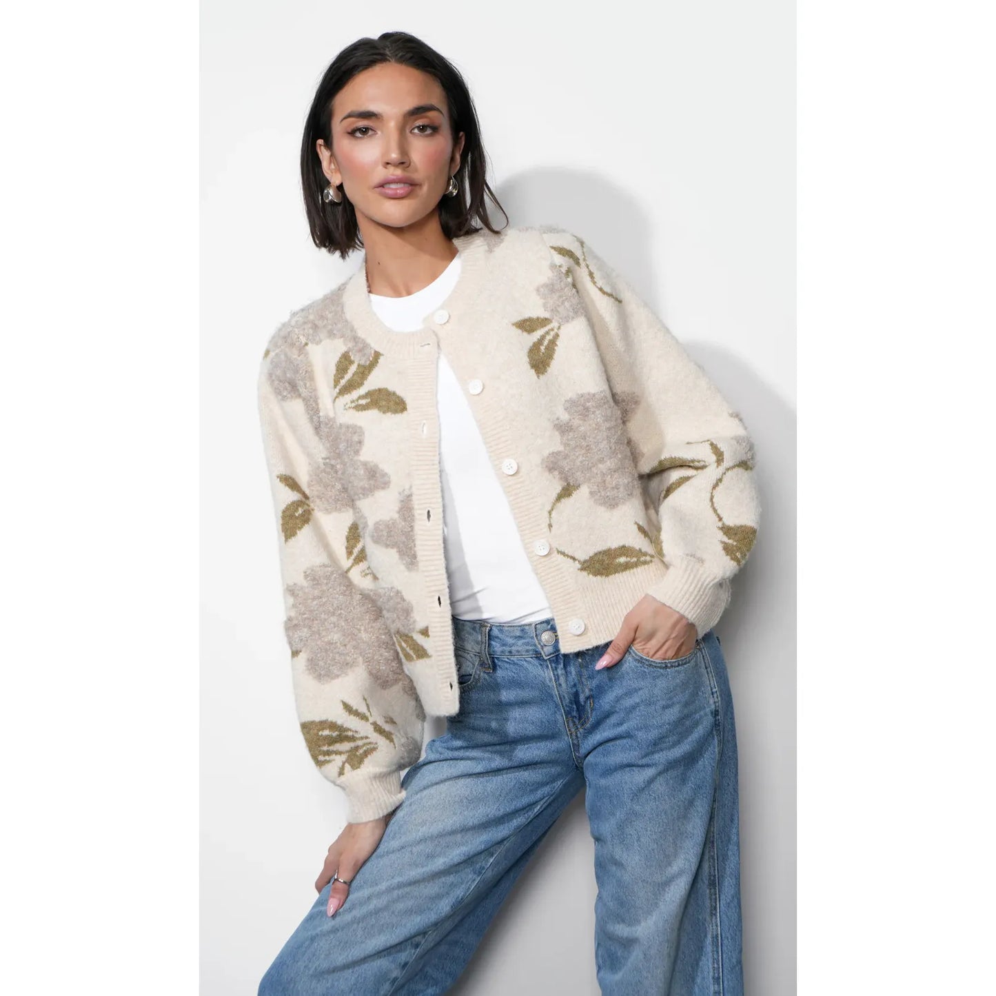 Skylar Cozy Floral Cardigan