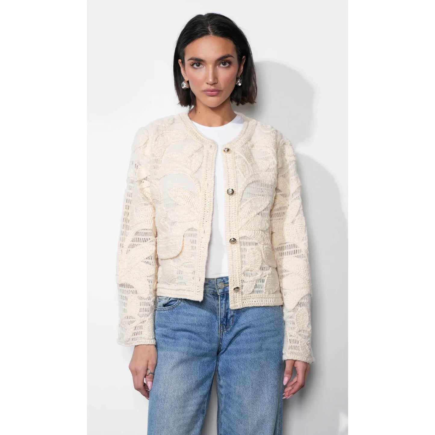Sutton Open Crochet Cardigan