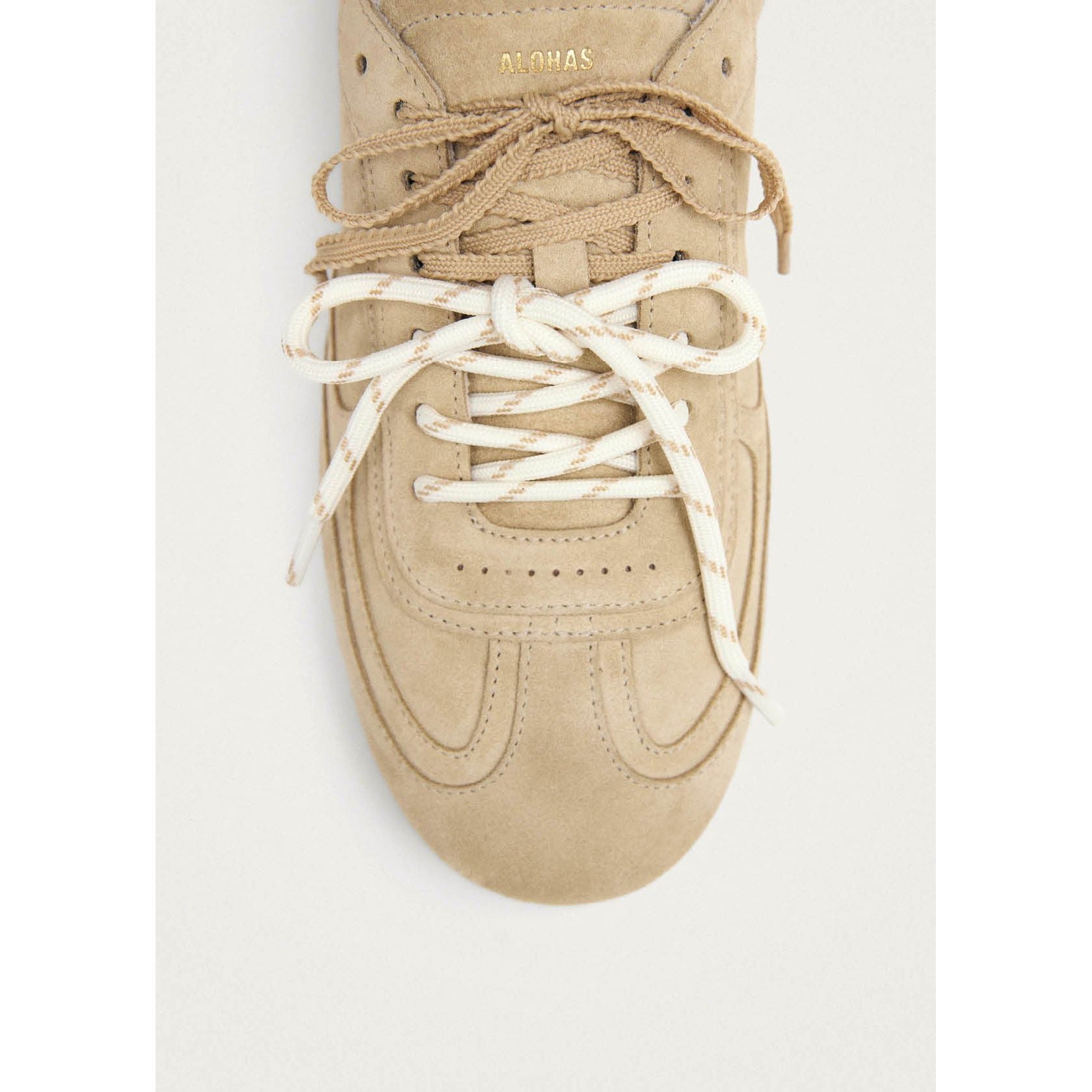 Tb.24 Suede Beige Leather Sneakers