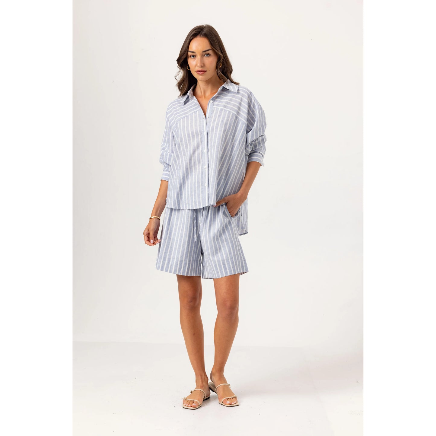 Slate Stripe Adora Button Down