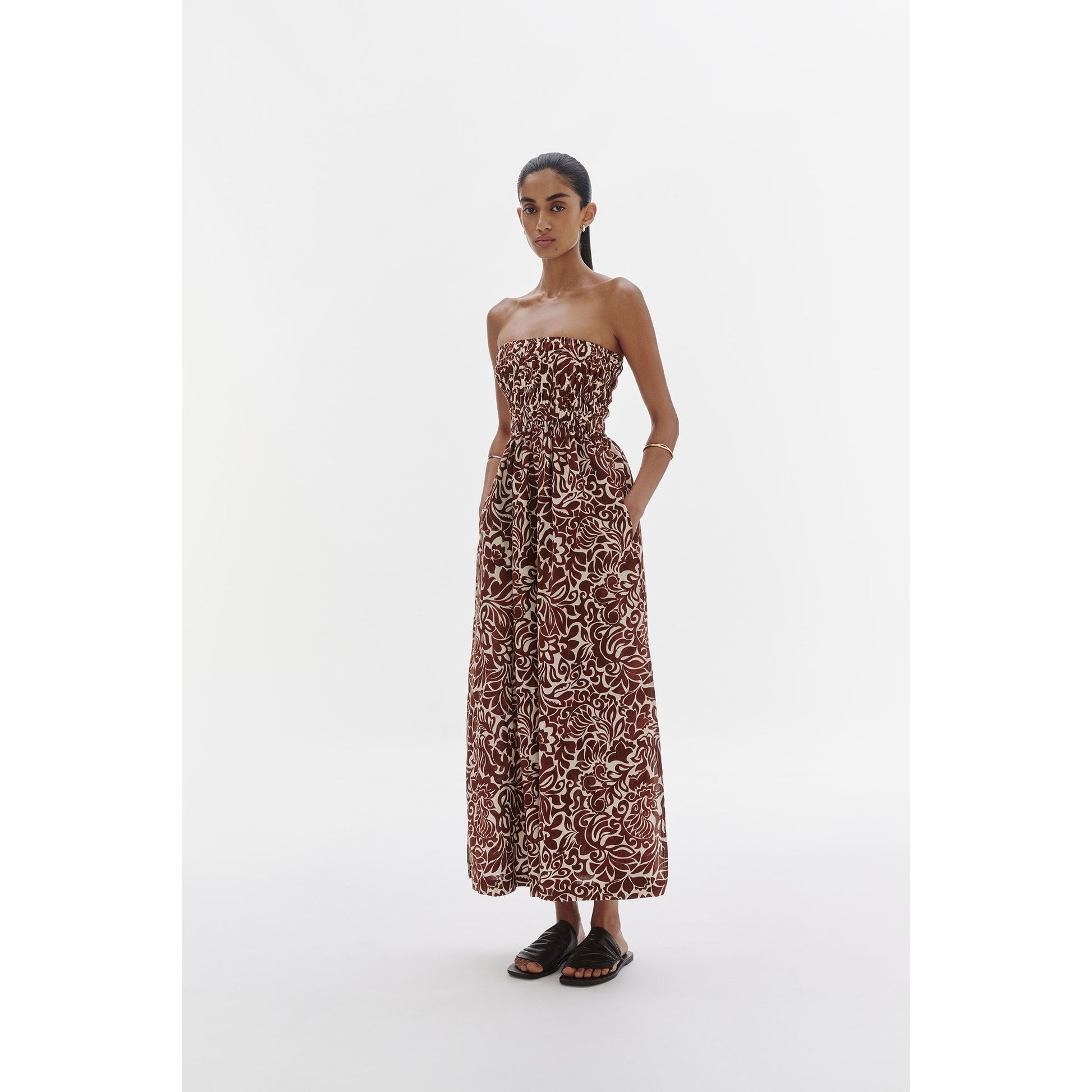 Florense Shirred Maxi Dress