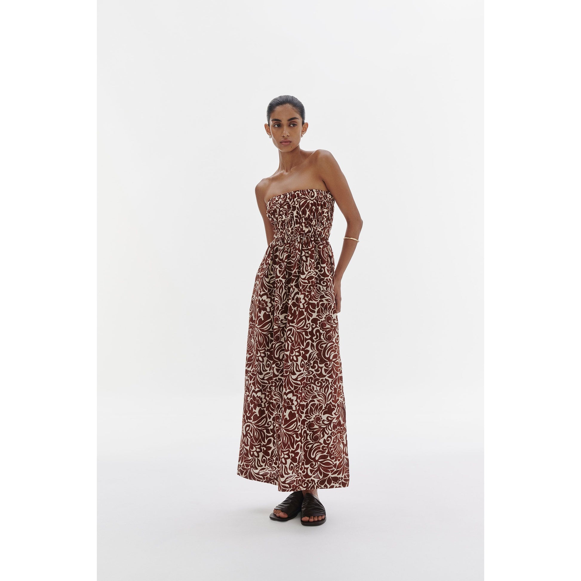 Florense Shirred Maxi Dress