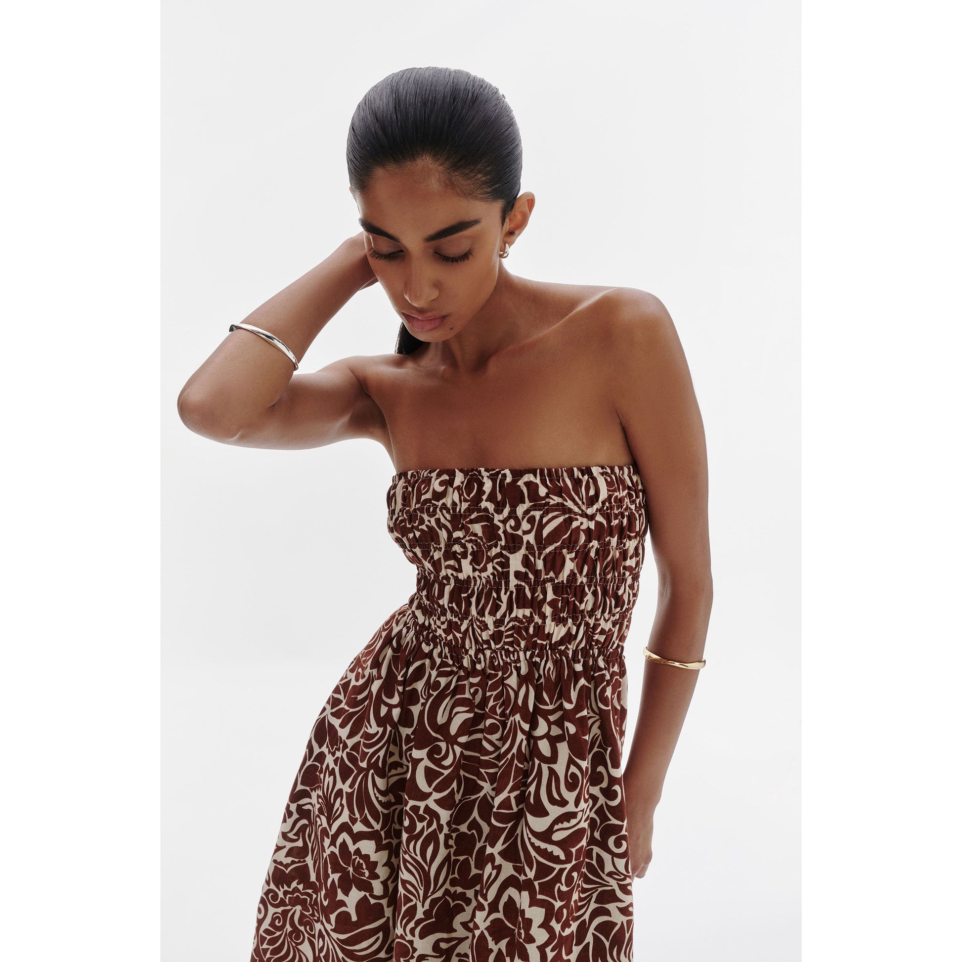 Florense Shirred Maxi Dress