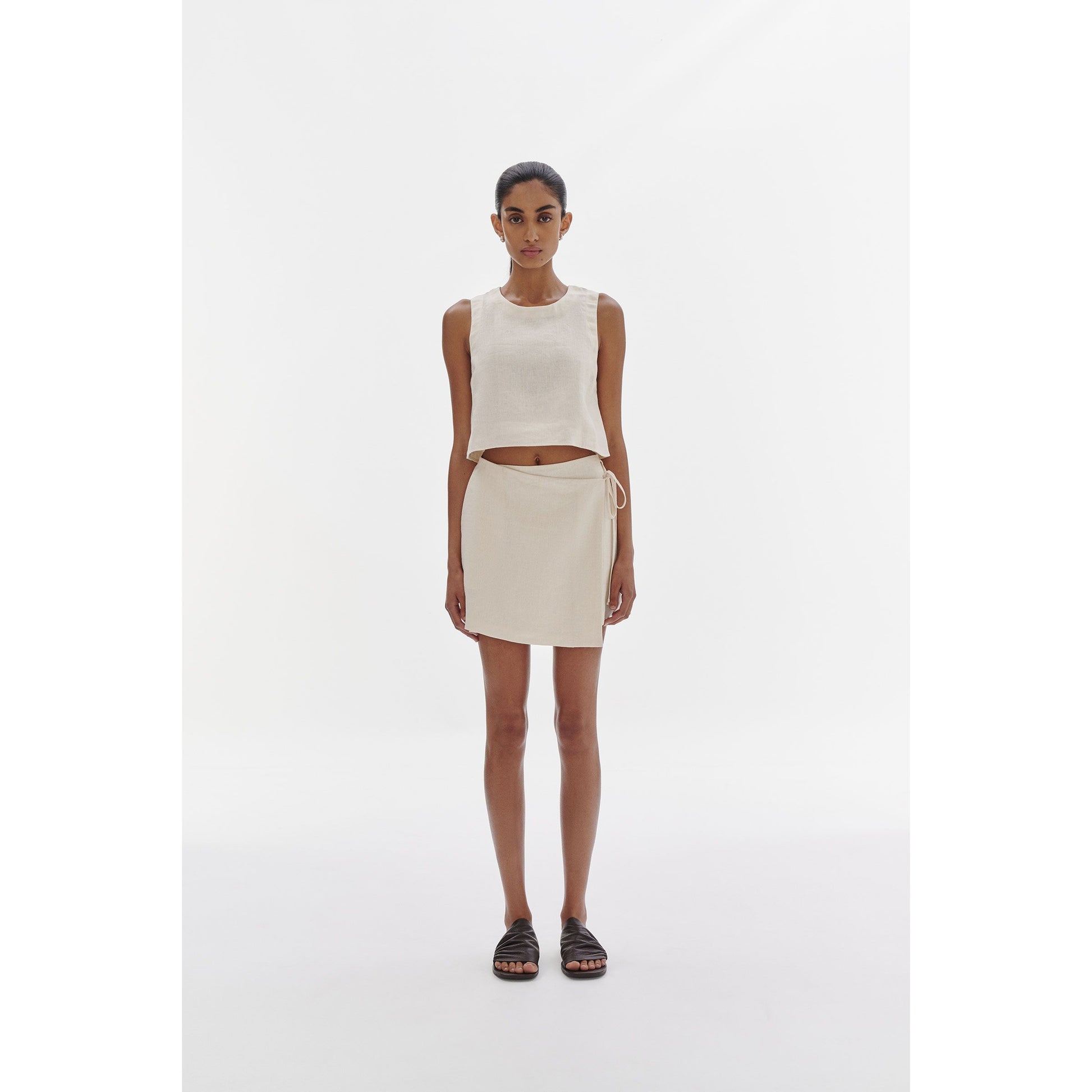 Sibyl Linen Wrap Skirt