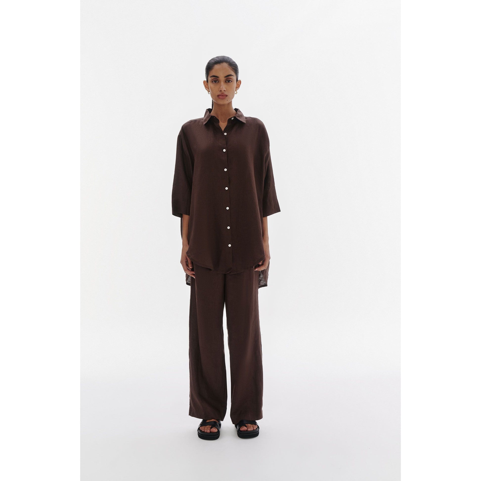 Lounge Linen Longline Shirt