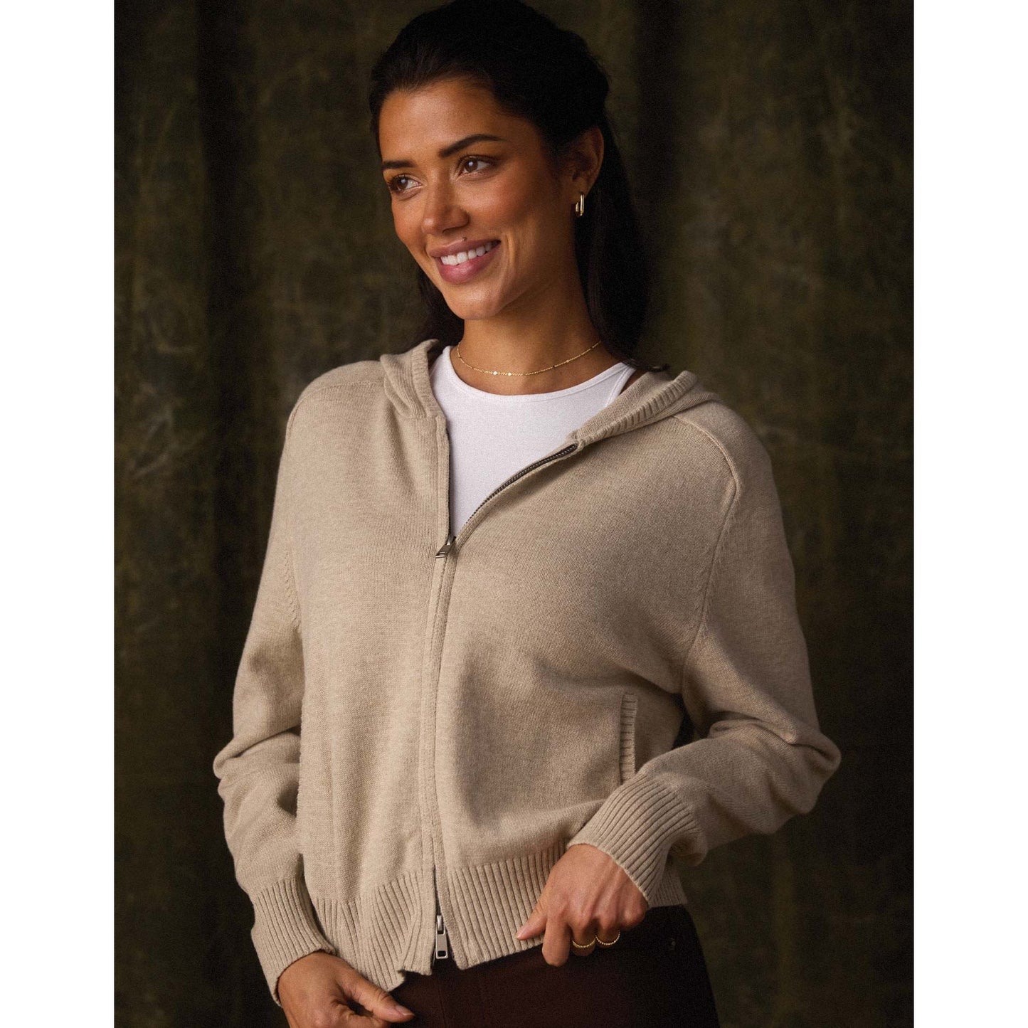 Lola Full Zip Hoodie in Oat