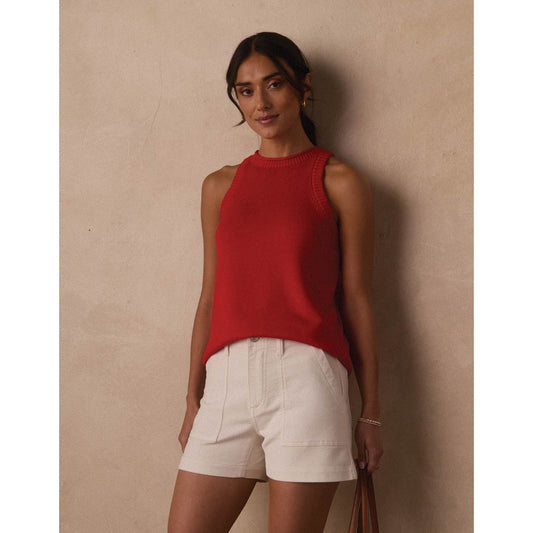 Wanderlust Hi-Neck Tank in Poppy Red