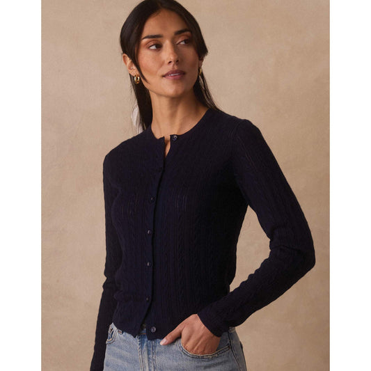 Ravello Fine Gauge Cardigan in Navy