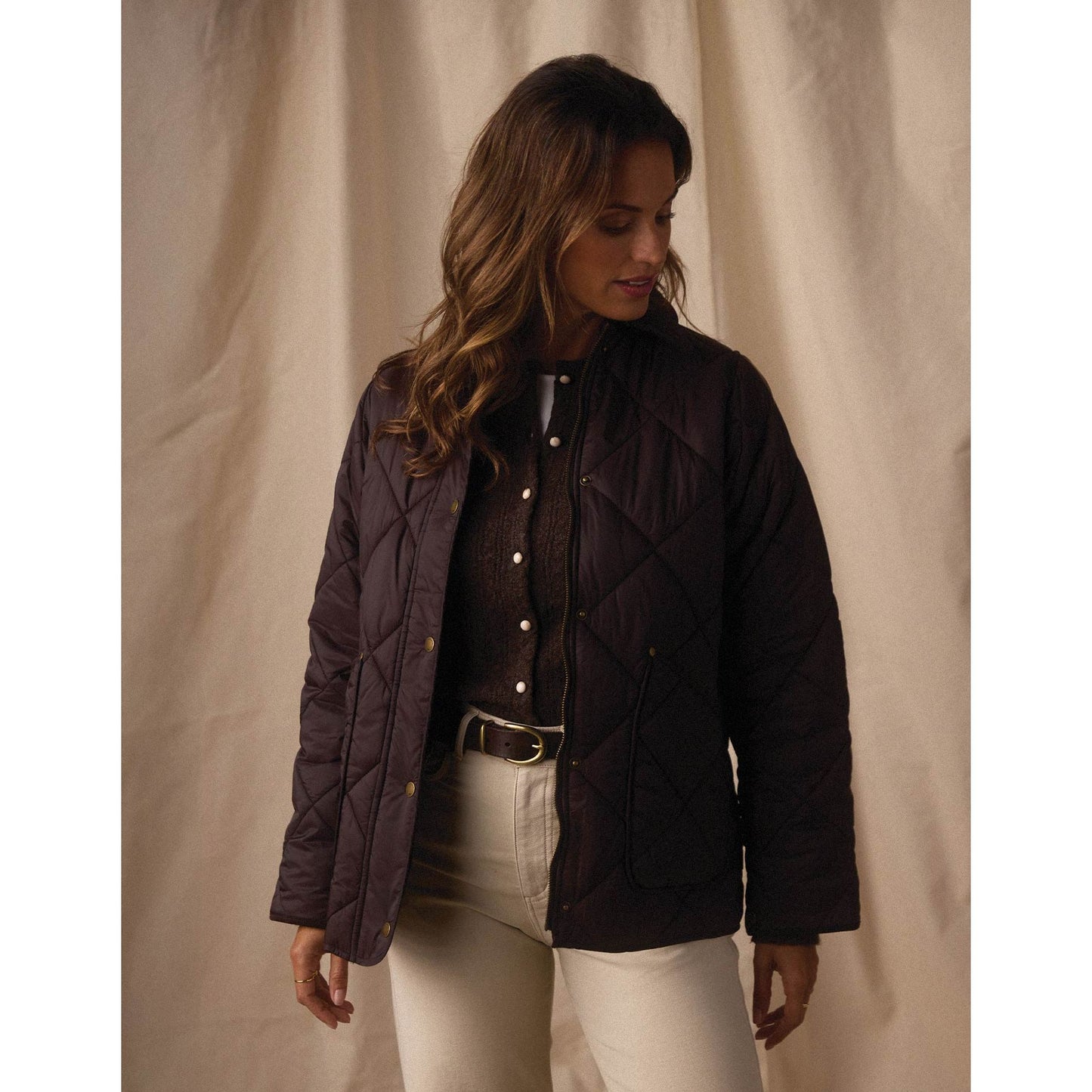 Quilted Liner Jacket in Chestnut