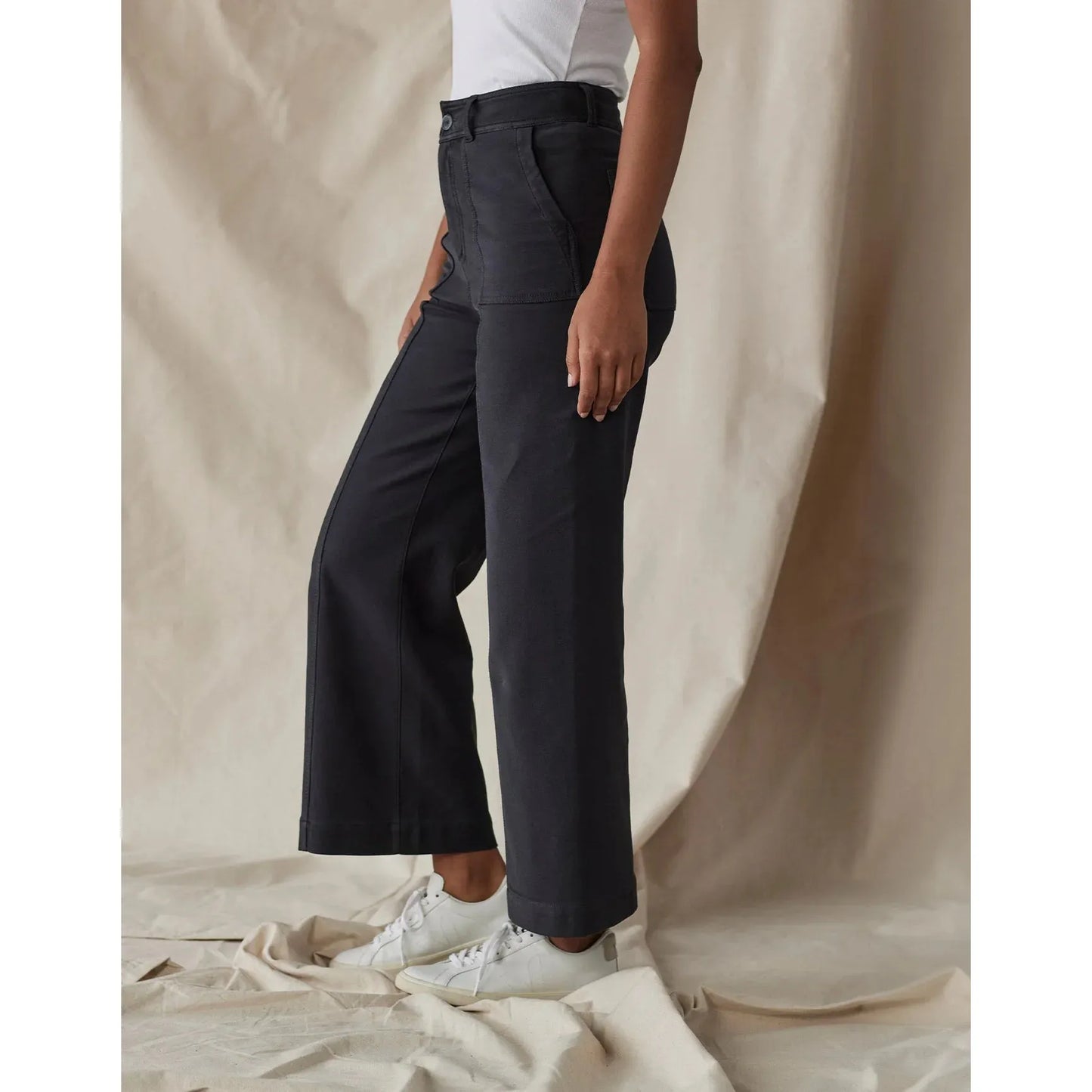 Comfort Terry Wide Leg Crop Pant