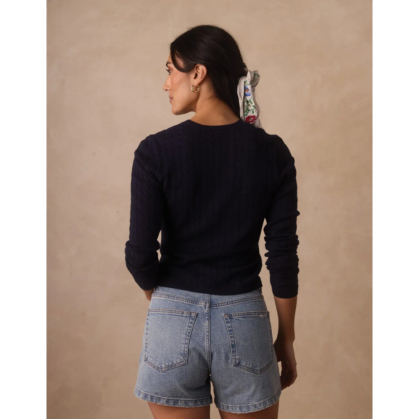 Ravello Fine Gauge Cardigan in Navy