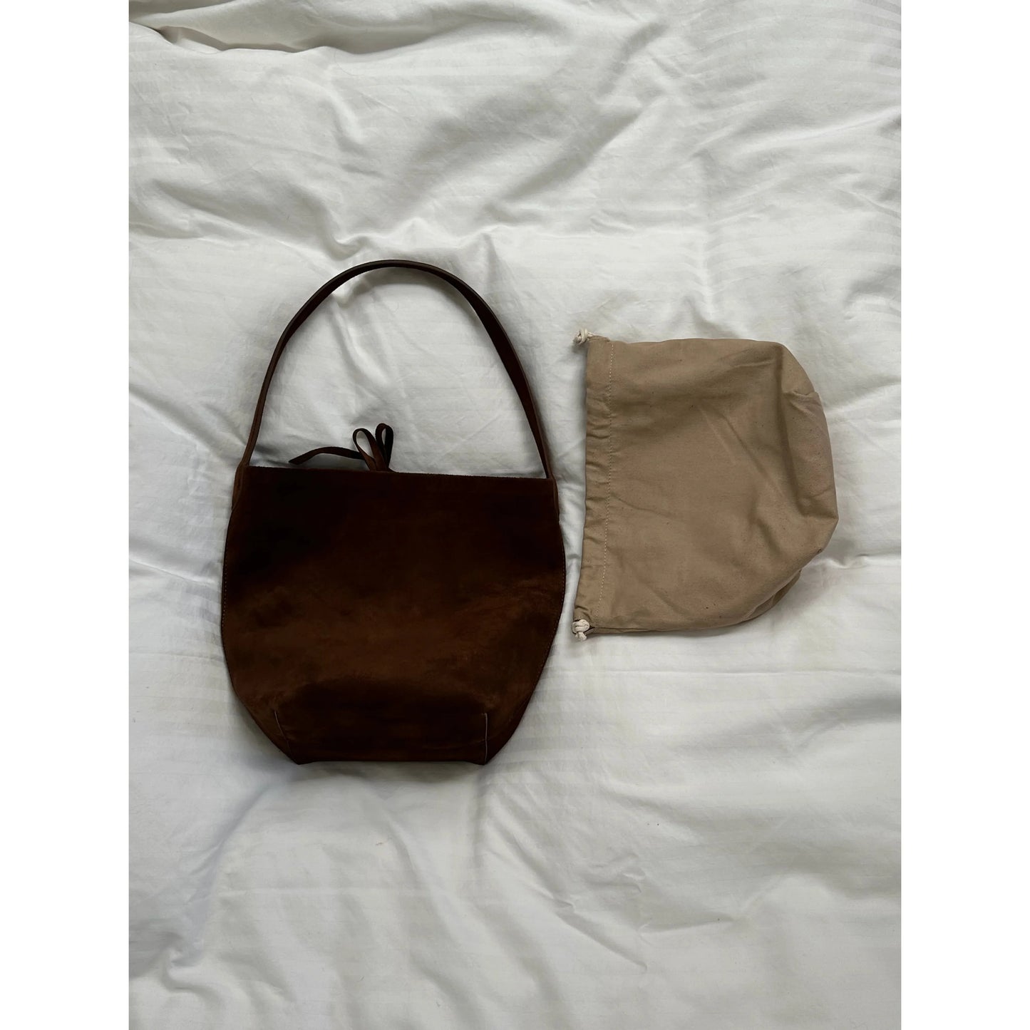 Suede Basket Bag