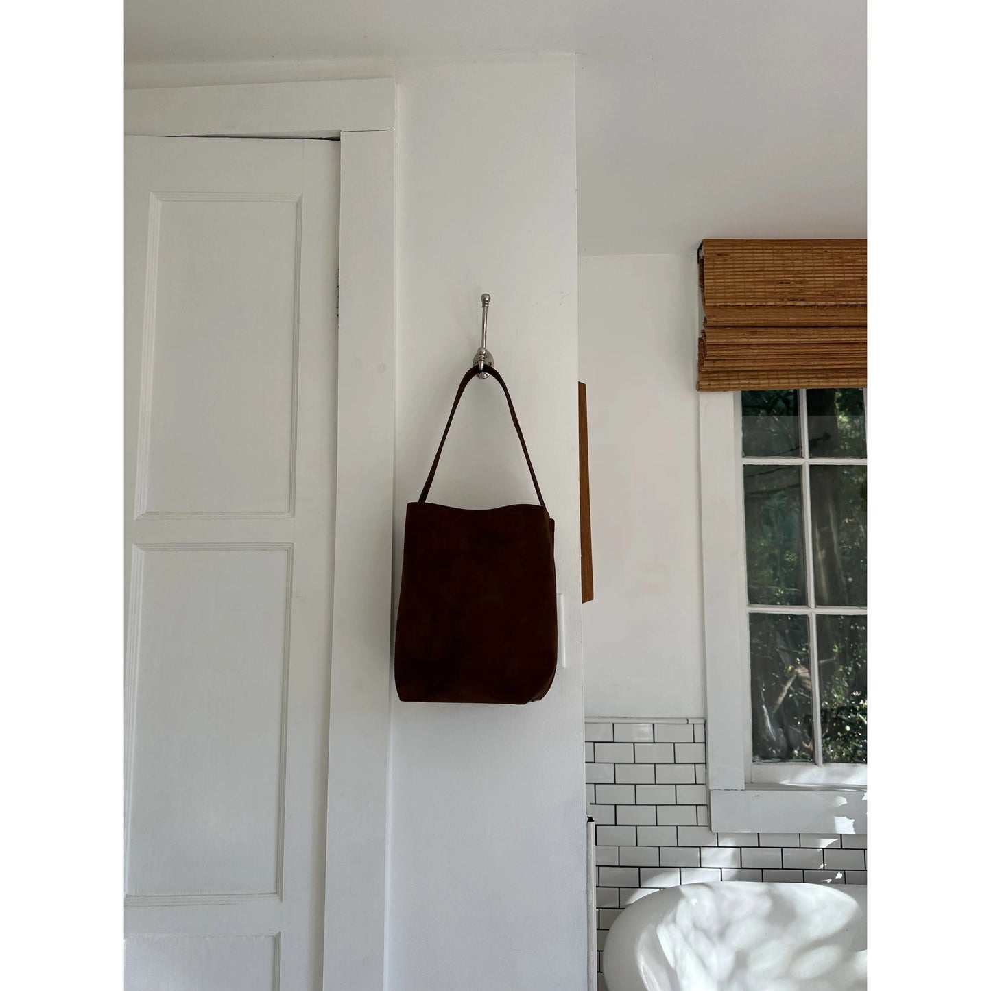 Suede Basket Bag