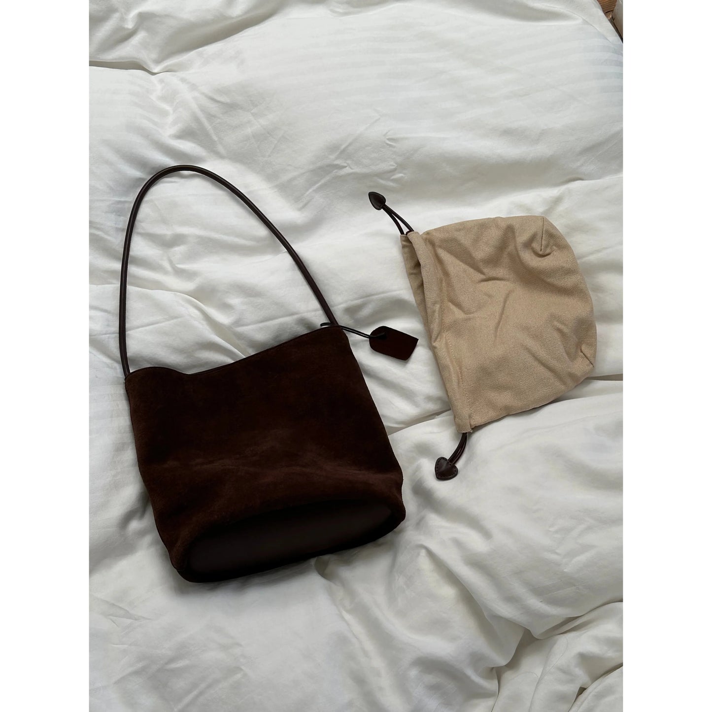 Suede Bucket Bag