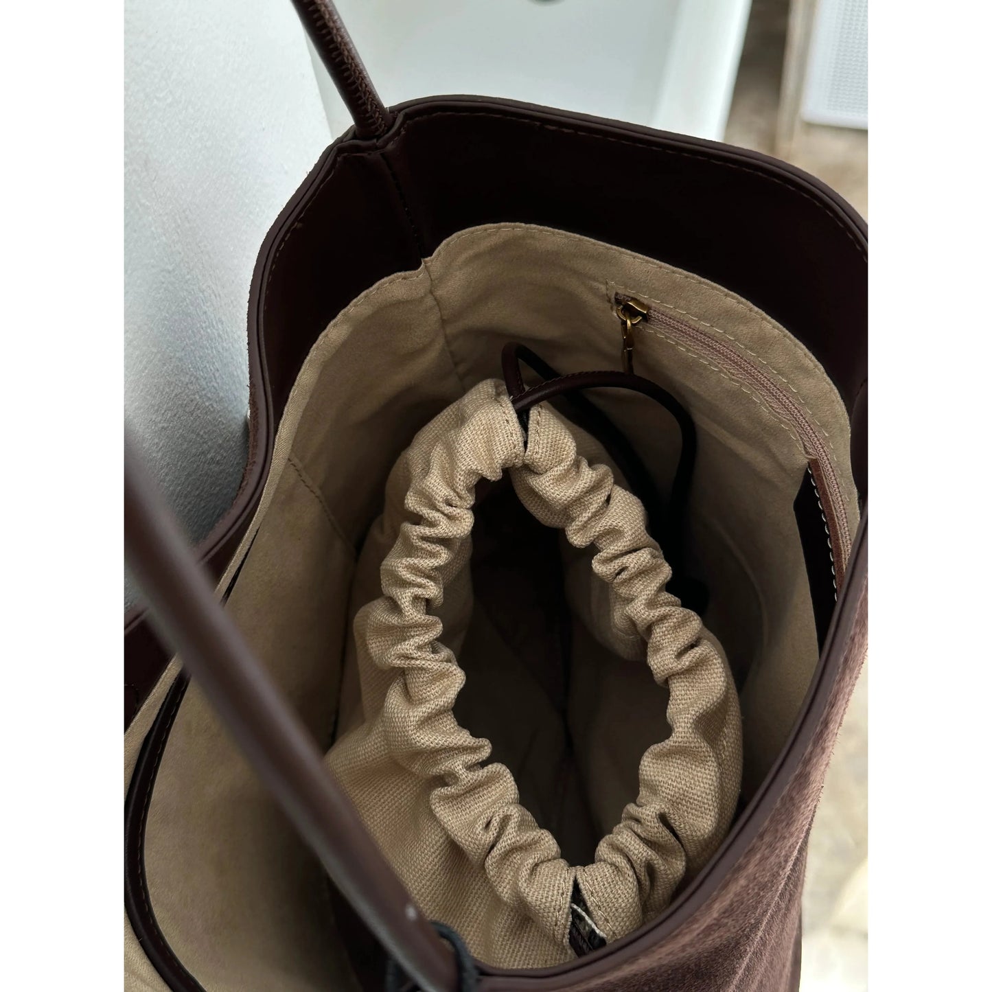 Suede Bucket Bag