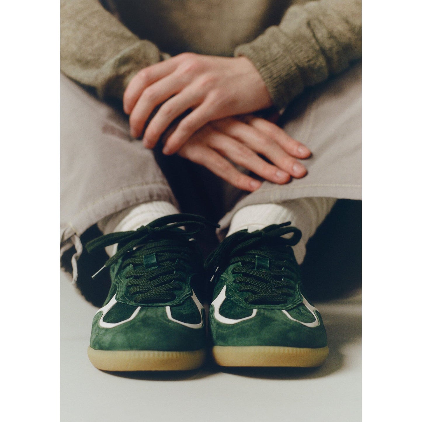 Tb.490 Rife Forest Green Leather Sneakers