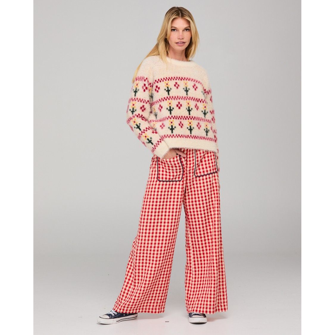 Flower Jumper - Cream Multi