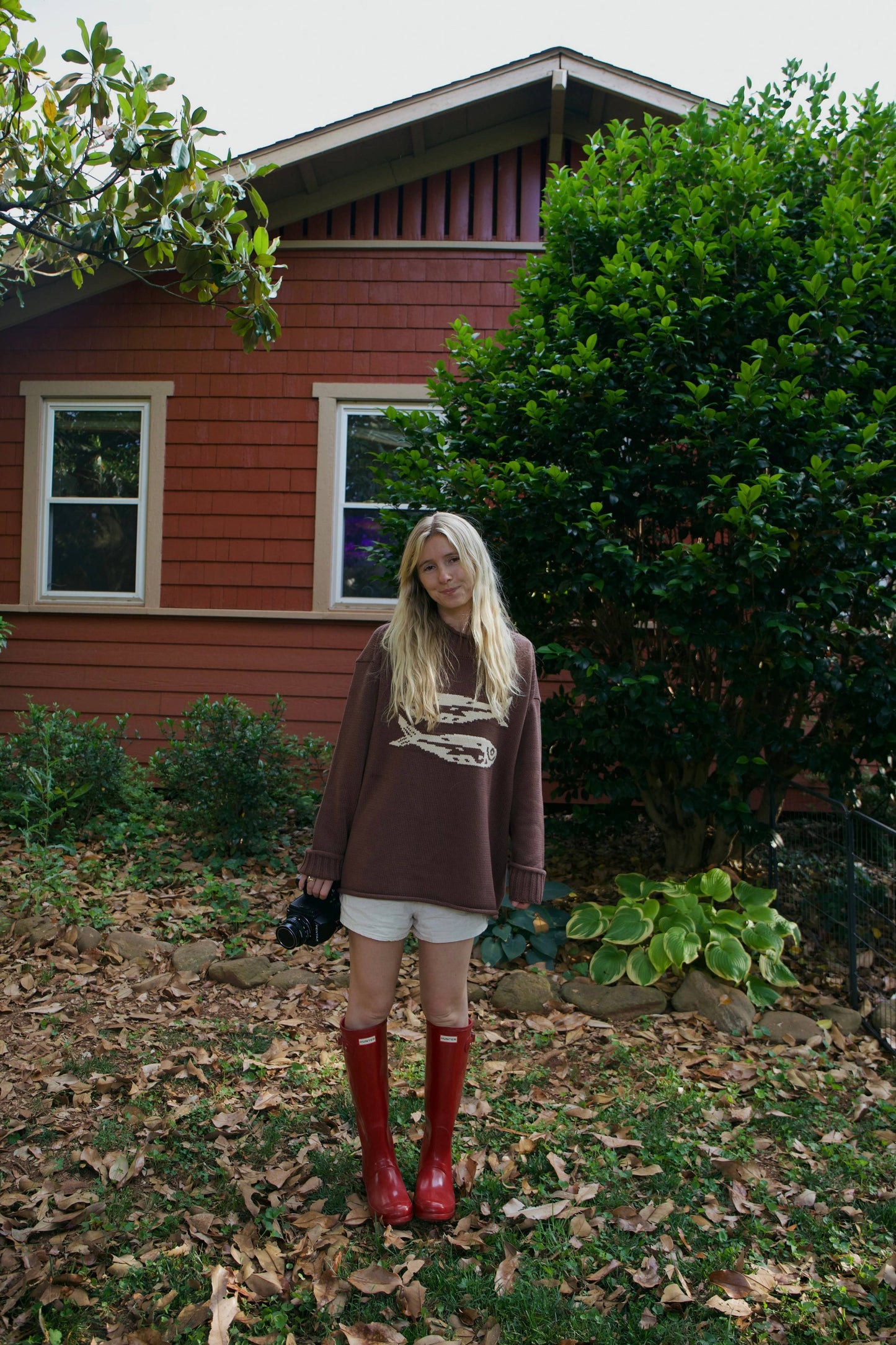 Brown Cotton Fish Sweater