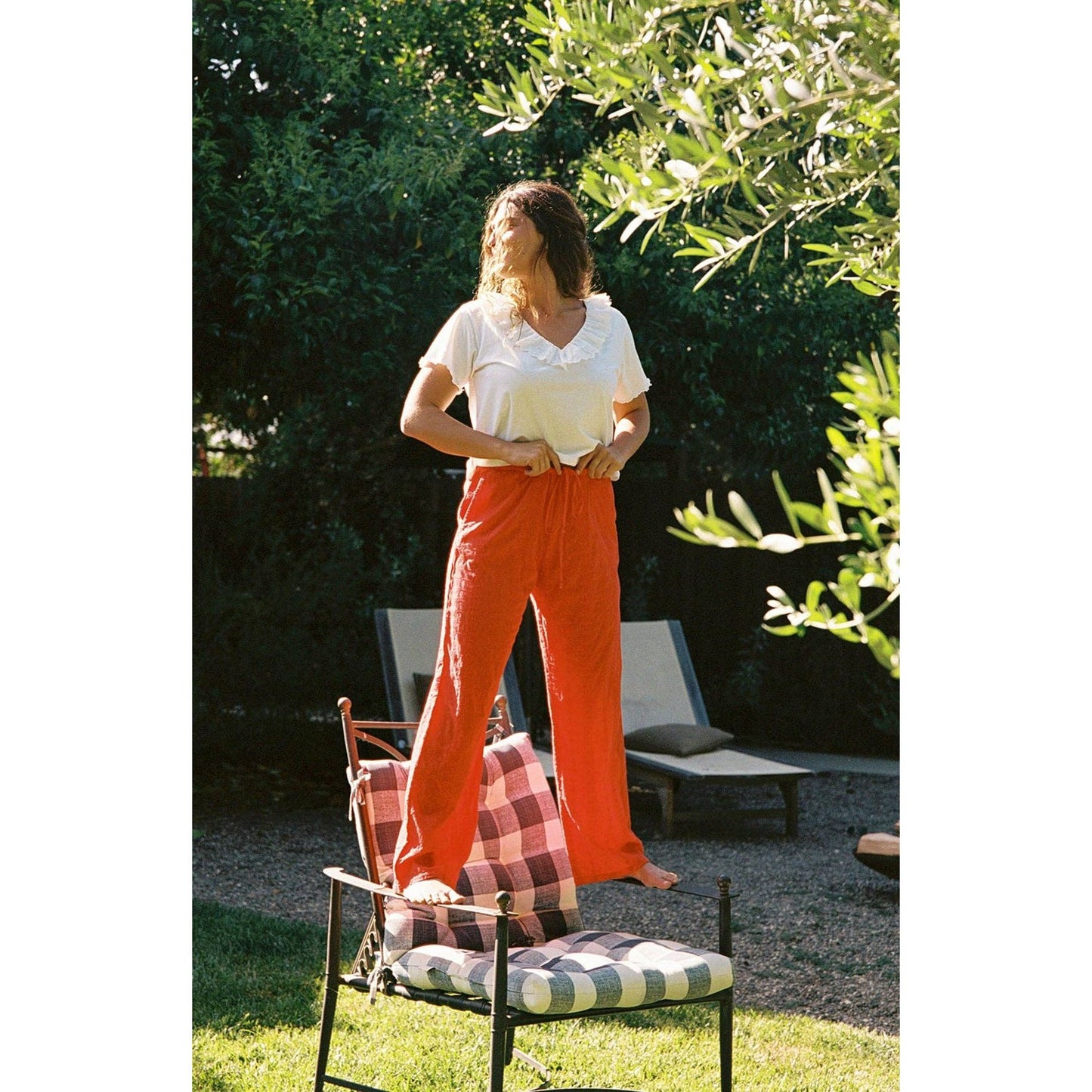 Embroidered Eyelet Pant