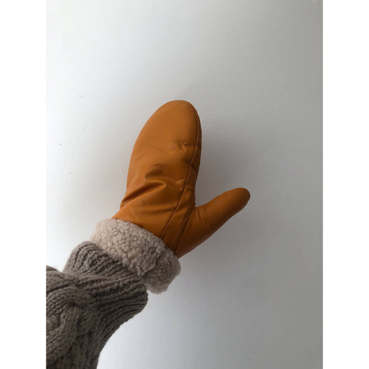 Leather Shearling Mittens