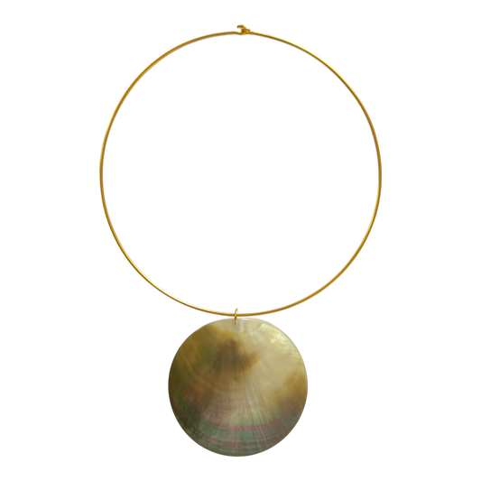 Gaia Mother of Pearl Gold Collar Necklace