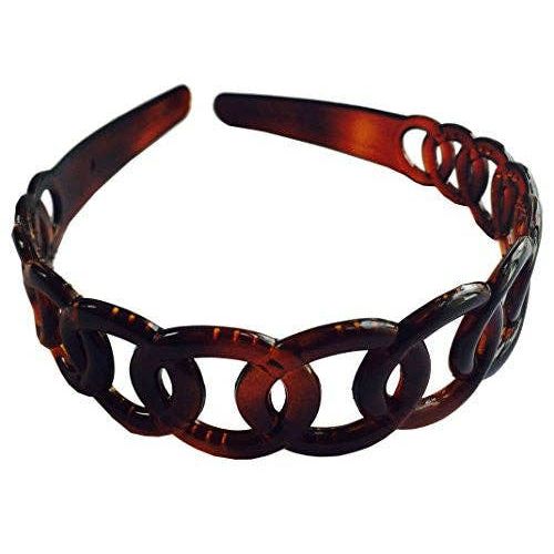 French Round Chain Tortoise Shell Brown Headband