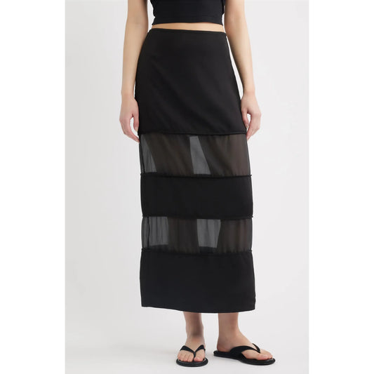 Rene Semi Sheer Panel Skirt
