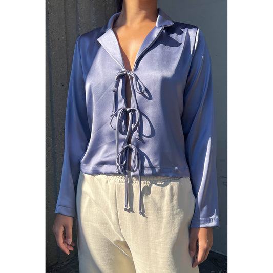 Amaya Satin Tie Blouse