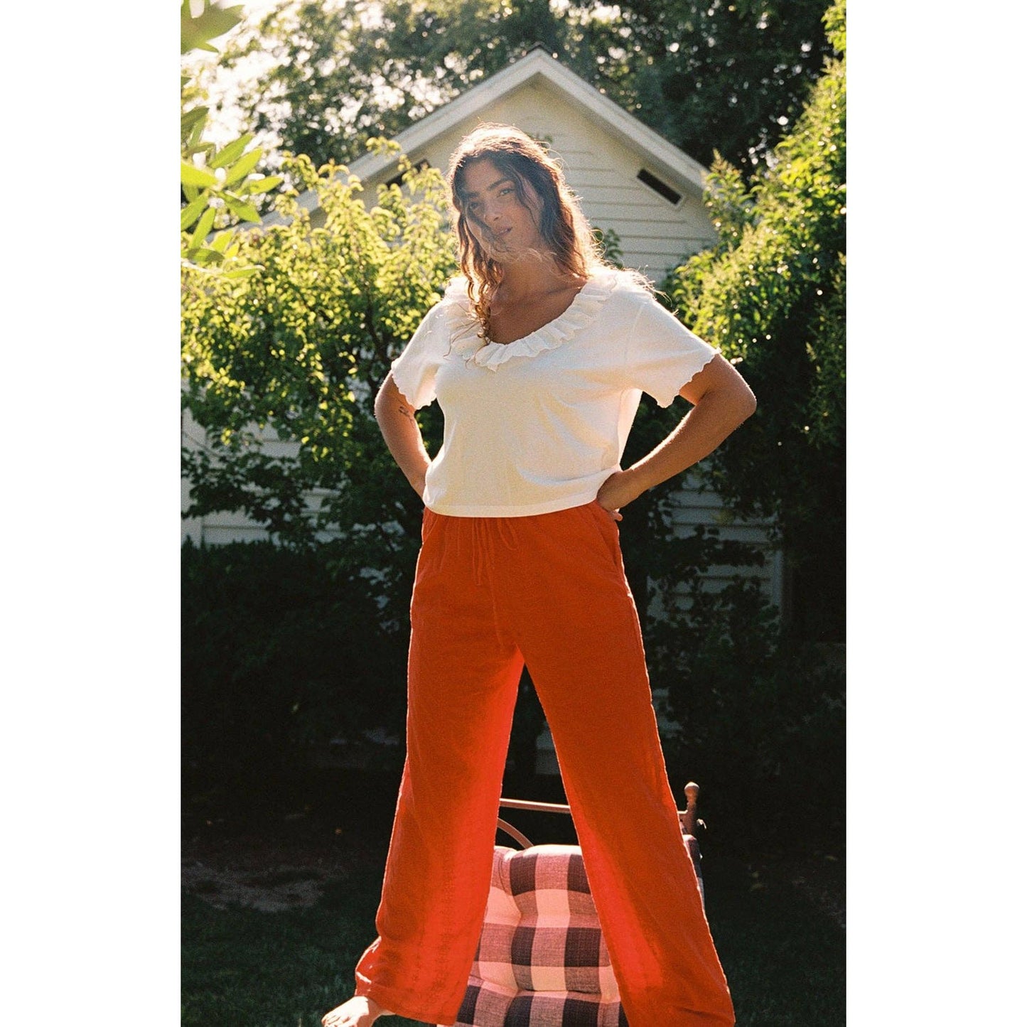 Embroidered Eyelet Pant